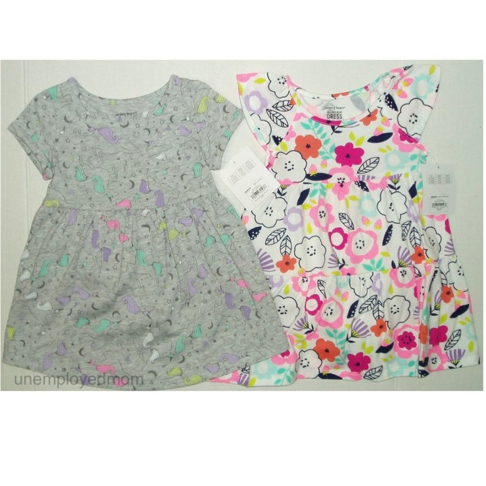 12M Girls Summer Lot Two 2 pc Dresses Baby Infant
